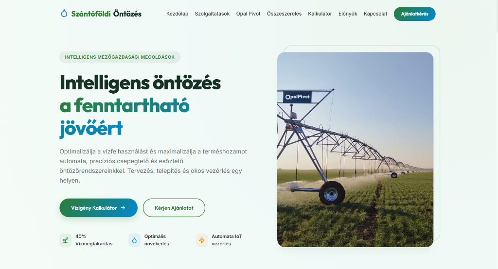 Szántóföldi Öntözés IoT Mockup